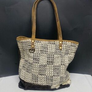 Myra Bag Canvas Fur Tote Purse